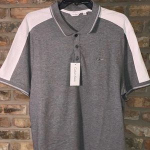 Men’s Calvin Klein Polo Grey \ White Size XL